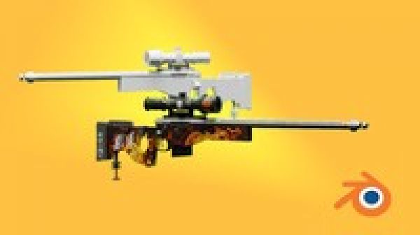 Blender 2.8 | Create Sniper Rifle Gun With Skin In Blender