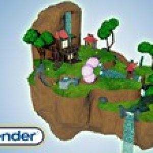 Blender 3D Model a Ghibli Art Stylized Scene